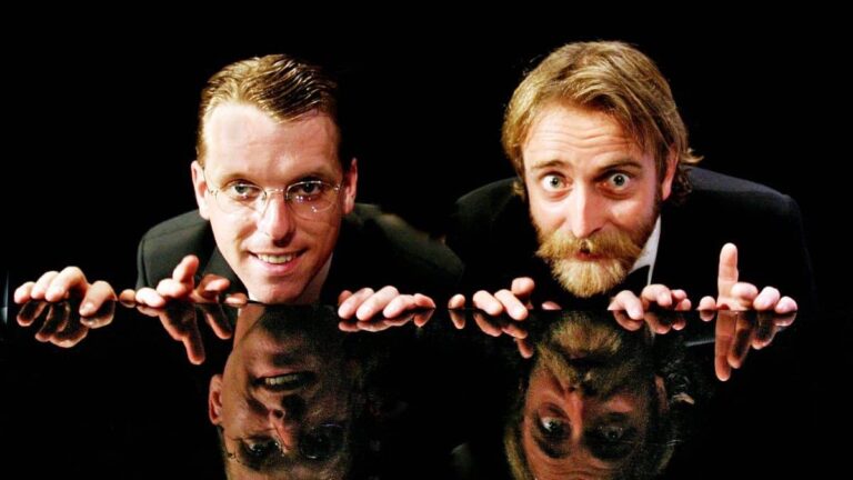 Flanders and Swann - Classic and Joyously Frivolous - cropped Flanders Swann photog Sheila Burnett e1562249964943 1
