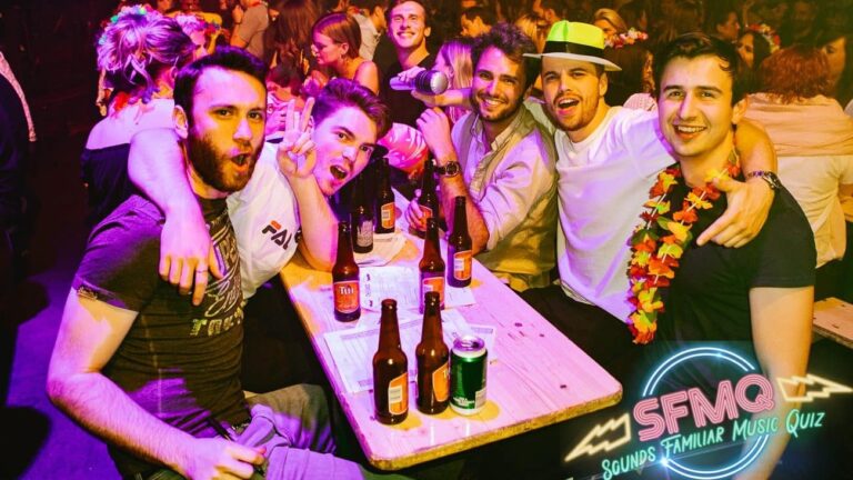 THE UK’S BIGGEST, BEST & MOST RAUCOUS MUSIC QUIZ IS COMING TO TOWN - cropped Grand SF Small Group Boys