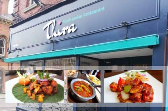South Indian dishes served at Thira in Blackburn, winner of a 2025 English Curry Award