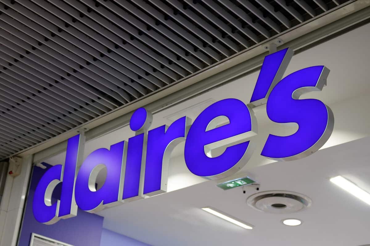 Future of Claire’s in Blackburn Uncertain as Rescue Deal Leaves Some Stores in Limbo - Claires store sign logo Claire's American retailer of accessories and jewelry girls and teenagers shop
