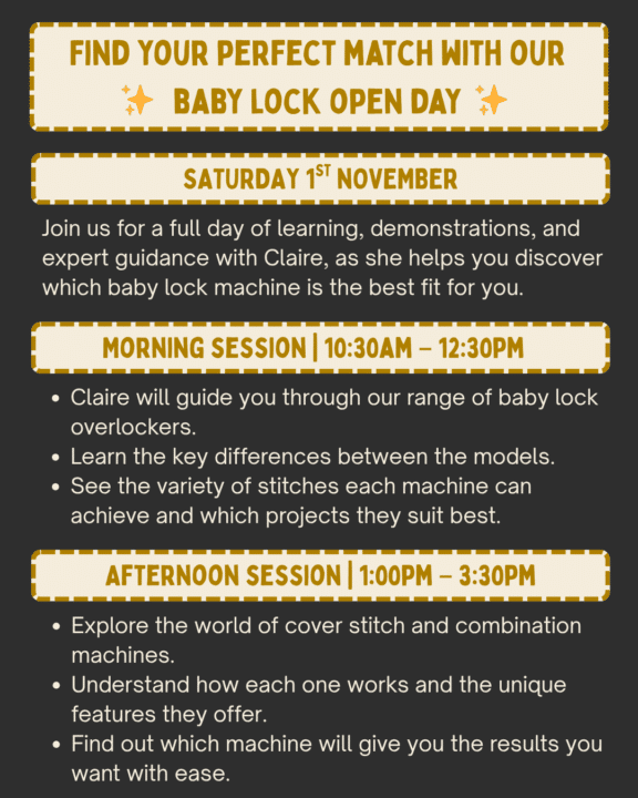 Find your perfect match with our baby lock open day - 1