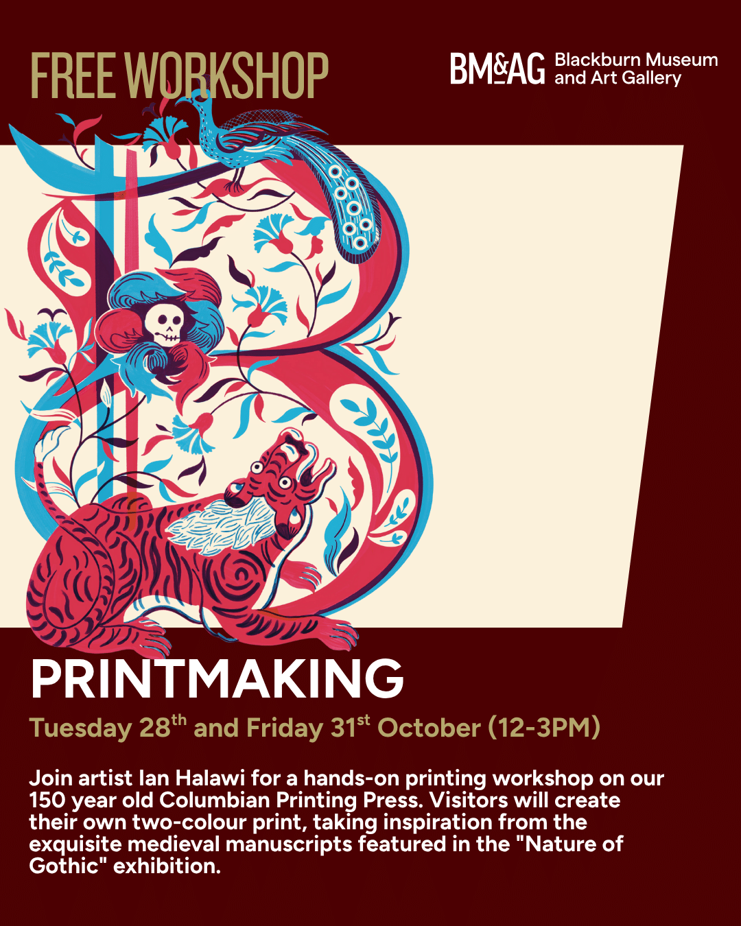 Printmaking – with Ian Halawi at Blackburn Museum & Art Gallery on 28 October 2025