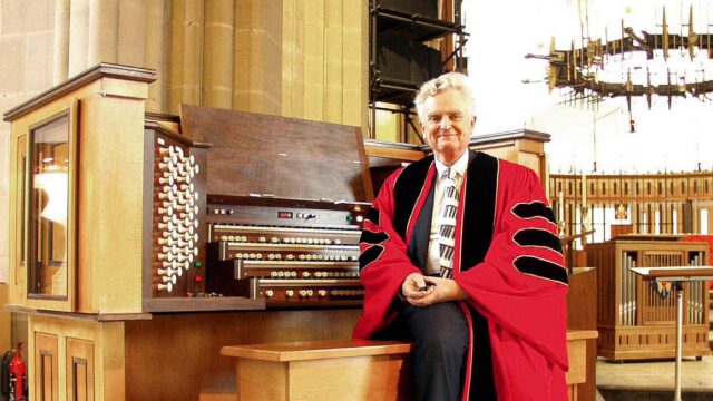 Blackburn Cathedral pays tribute after death of former music director Dr John Bertalot - 2002a Bertalot Bbn new console shoe