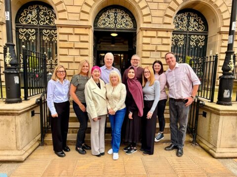 Val Ormerod pictured with friends from Blackburn with Darwen Council’s Growth and Development Team