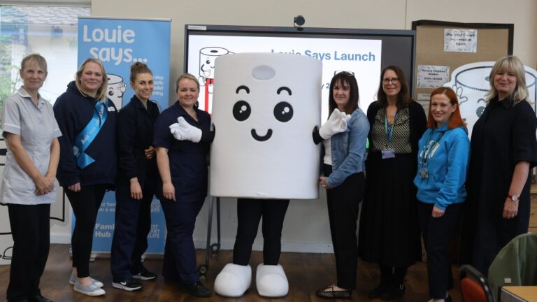 Group of people at the Louie Says toilet training launch event in Blackburn with Darwen