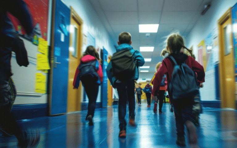 Children walking to school