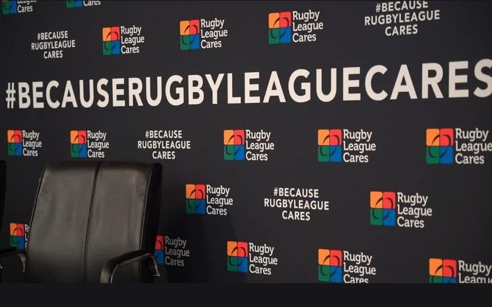 Rugby League Cares Media Wall Backdrop