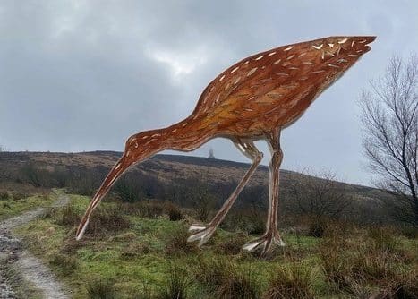 Artists impression of the proposed Curlew Calling sculpture in Darwen
